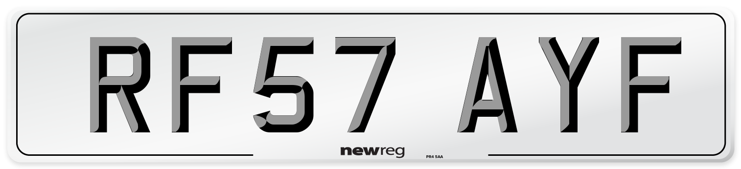 RF57 AYF Number Plate from New Reg